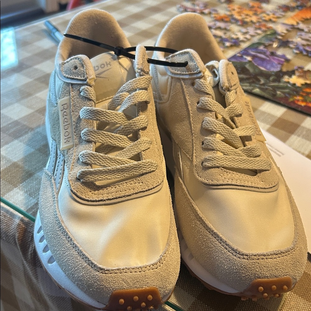 Reebok Beige and White Casual Sneakers